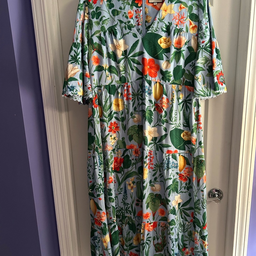 Tuckernuck Tropical Floral Maxi Dress - Blue, Green, Red, Yellow